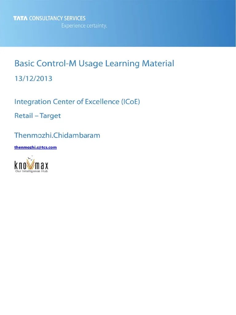 Basic Control-M Learning Document | PDF | Computing | Software
