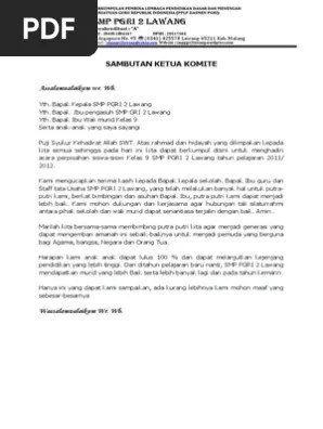 Demikian artikel terkait contoh teks naskah susunan acara perpisahan / pelepasan peserta didik, semoga ada manfaatnya dan silakan bagikan artikel ini ke sosial media kalian dengan menekan tombol share di bawah. Sambutan Perpisahan Pdf