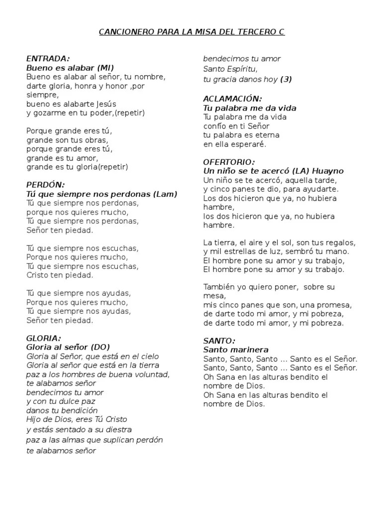 Canciones de misa