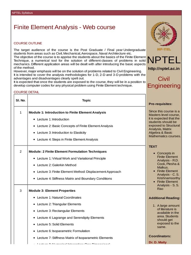 Finite Element Analysis - Part1 | PDF | Finite Element Method ...
