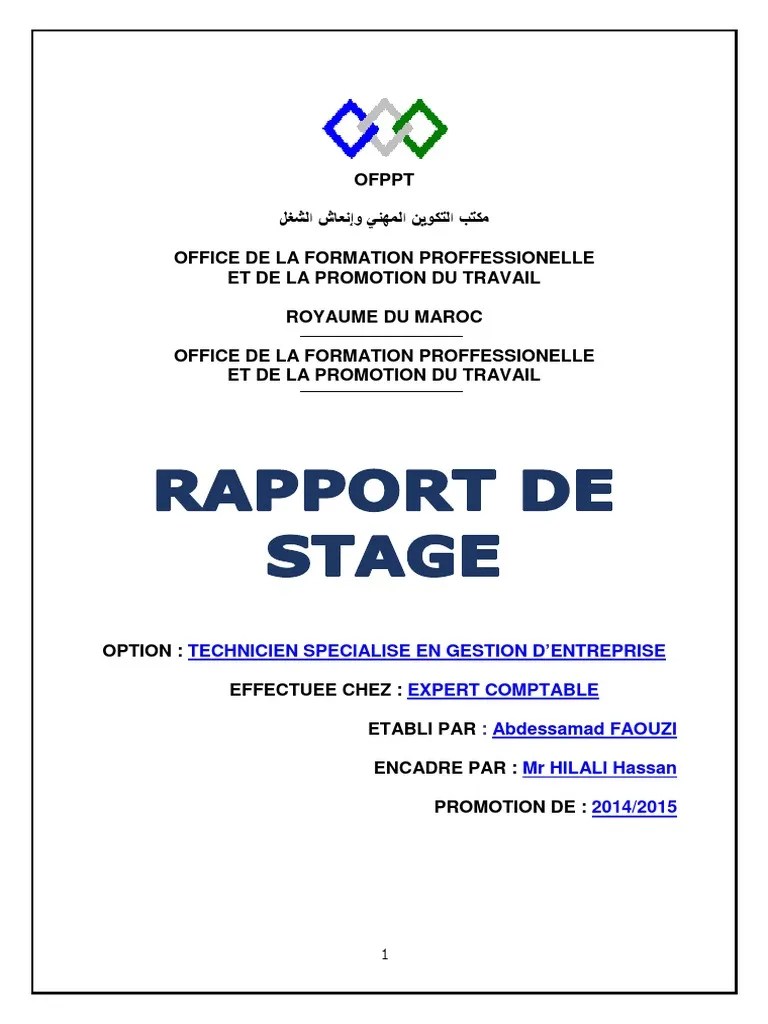 Here's what to do when using. Rapport de stage chez un fiduciaire - OFPPT