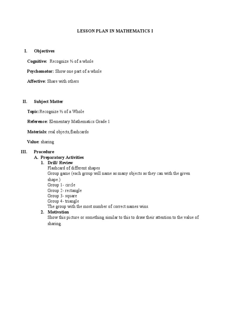 If you need help planning elementary math lessons, then you're in the right place. Semi Detailed Lesson Plan In Mathematics I Pdf