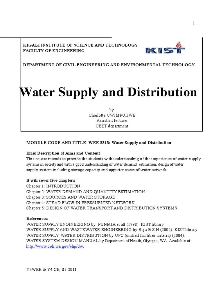 1,2,3 - Water Supply And Distribution | PDF | Water Supply Network | Valve
