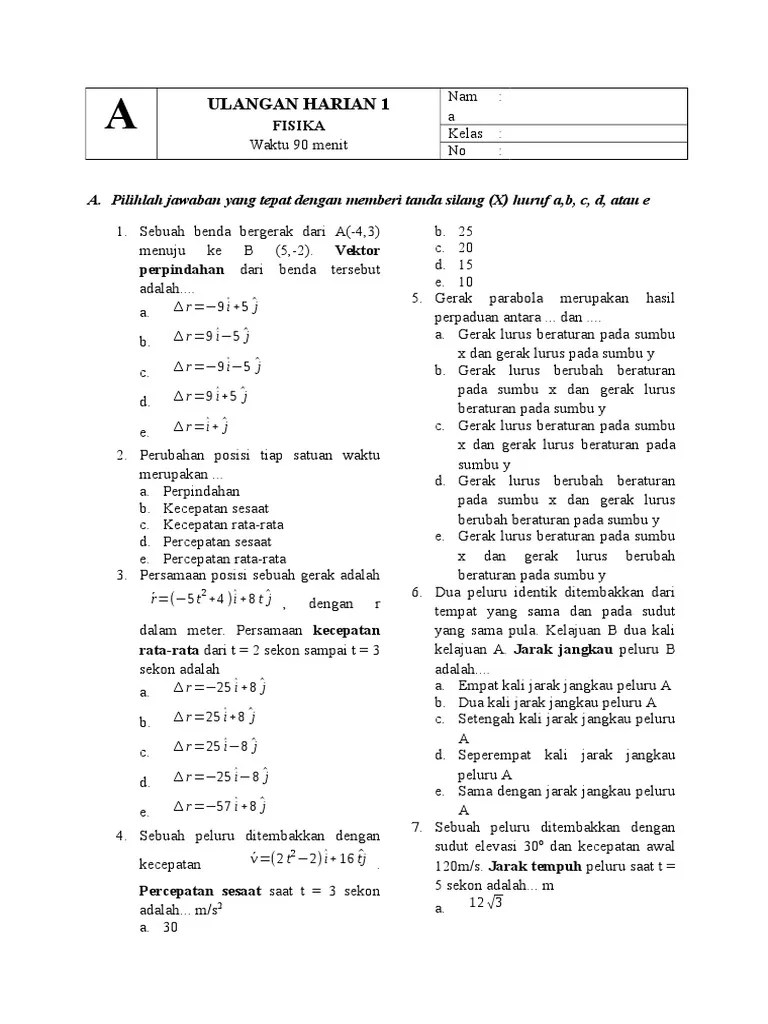 Inilah 15+ Contoh Soal Uas Fisika Kelas 11 Semester 1 [Terlengkap] 