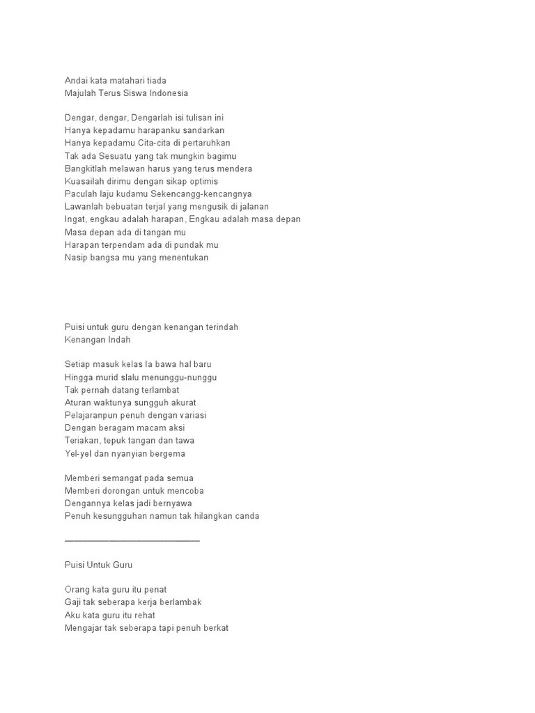 Aku terbangun,melihat matahari selalu menyinari runtuhnya malam,. Andai Kata Matahari Tiada Pdf
