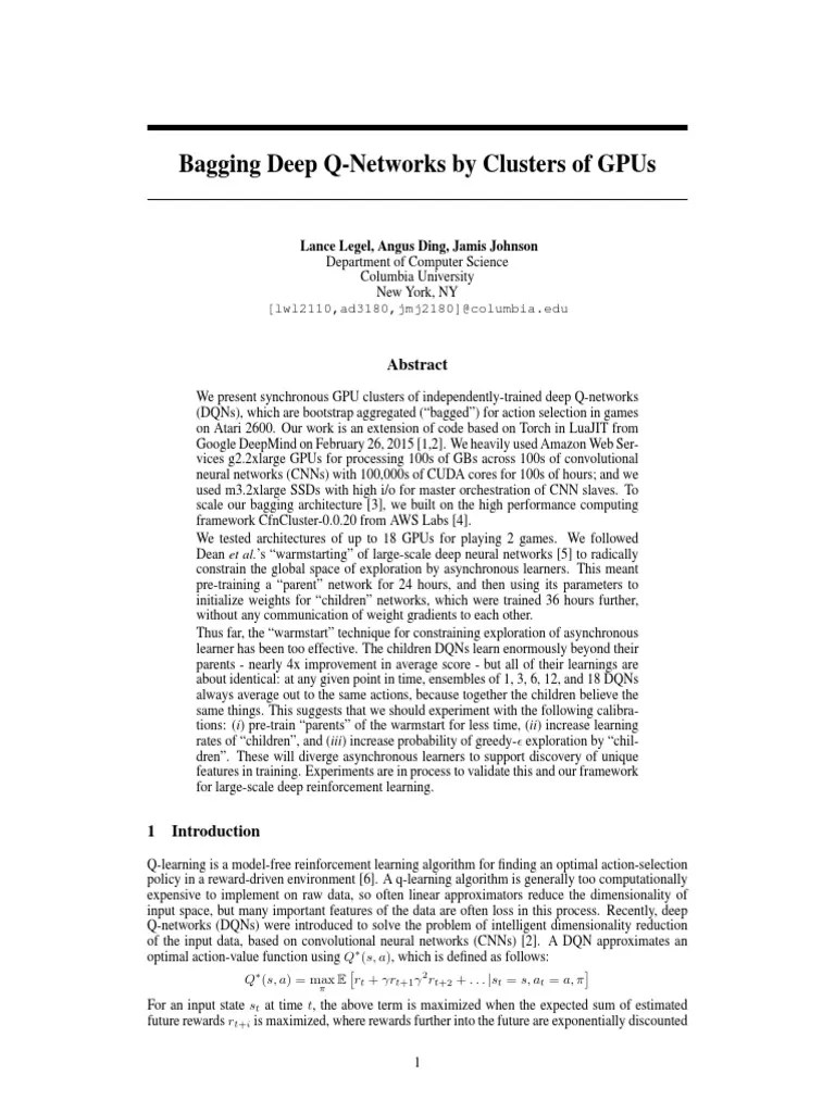 Large-Scale Deep Reinforcement Learning | PDF | Areas Of Computer ...