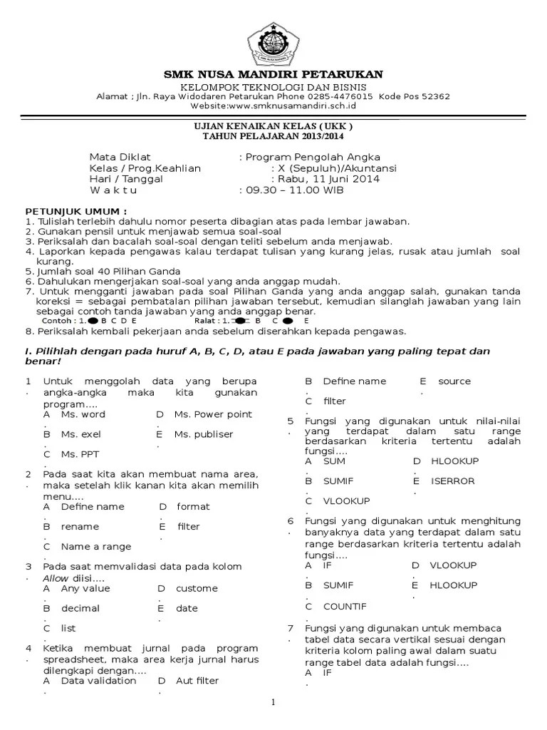 Contoh soal spreadsheet akuntansi dan jawabannya kelas 10, soal pilihan ganda spreadsheet beserta jawaban kelas 10, contoh soal spreadsheet . Contoh Soal Spreadsheet Akuntansi Dan Jawabannya Kelas 10 Belajar