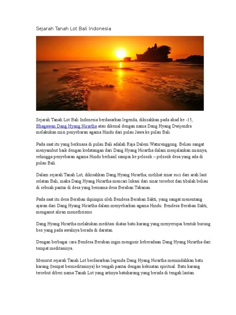 Sejarah Tanah Lot Bali Indonesia | PDF