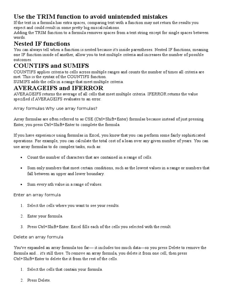 Excel Notes Advanced | PDF | Microsoft Excel | Software Engineering