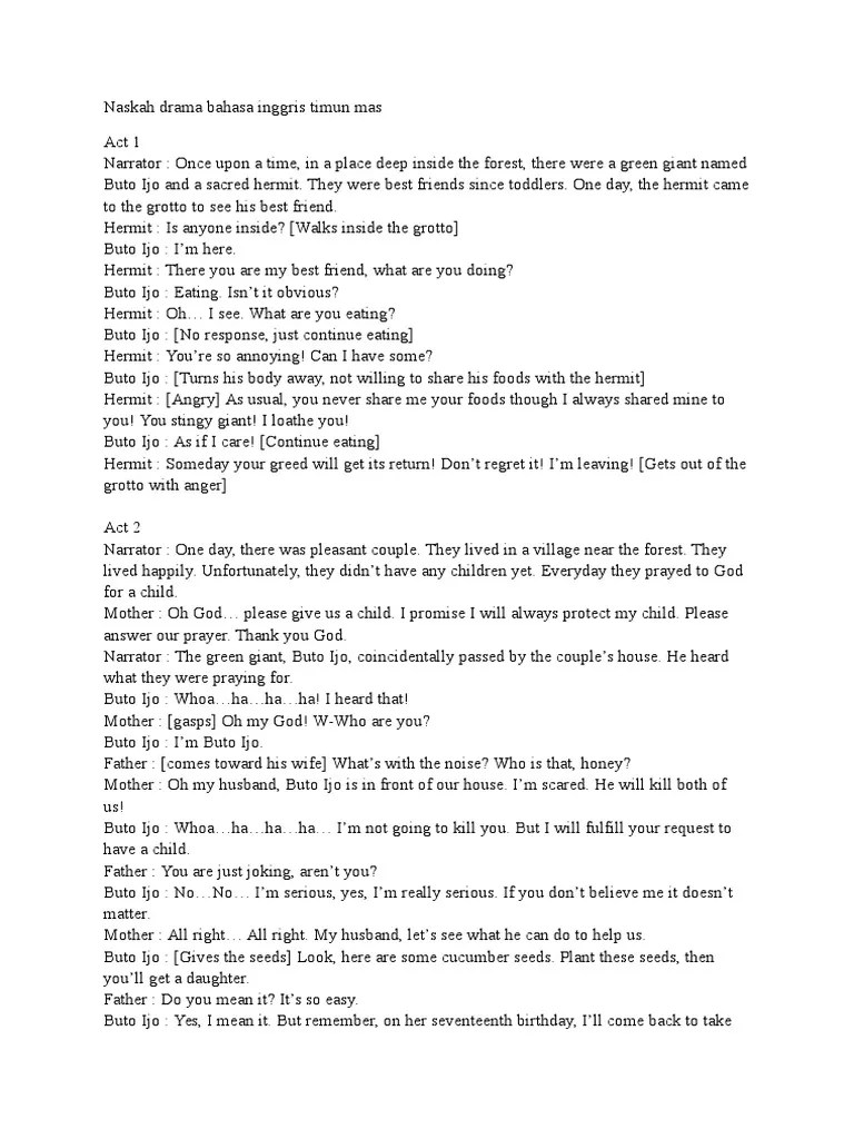 Naskah Drama Bawang Merah Bawang Putih Komedi Beinyu Com
