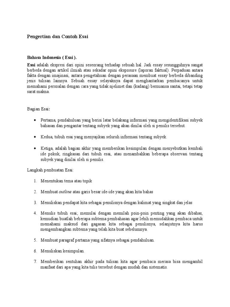 Navigation list {close} untuk menutup,klik tombol close di atas. Contoh Outline Essay Bahasa Indonesia Ilustrasi