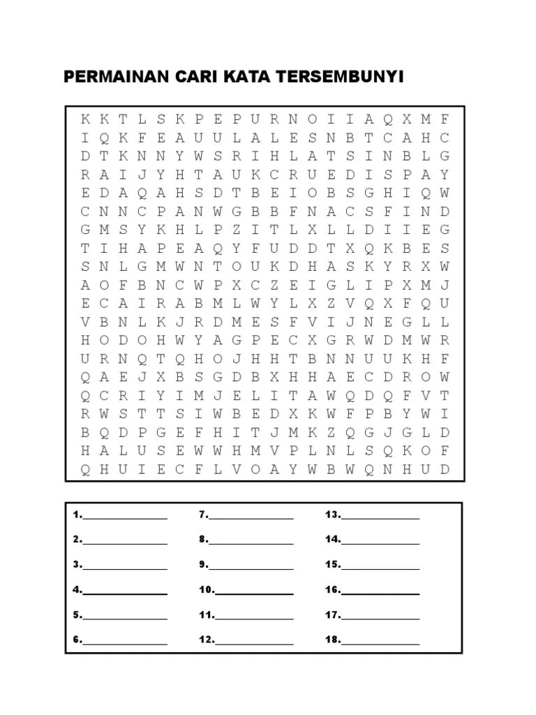 Game objek tersembunyi · main. Permainan Cari Kata Tersembunyi Pdf