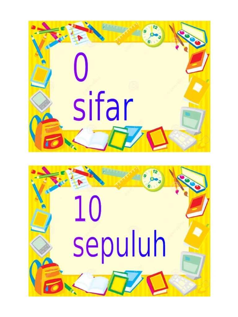 Ia bagi meningkatkan keseronokkan dalam belajar mengenal nombor 1 hingga 10 melalui flash kad tema beruang. Flash Card Nombor 1 10 Pdf