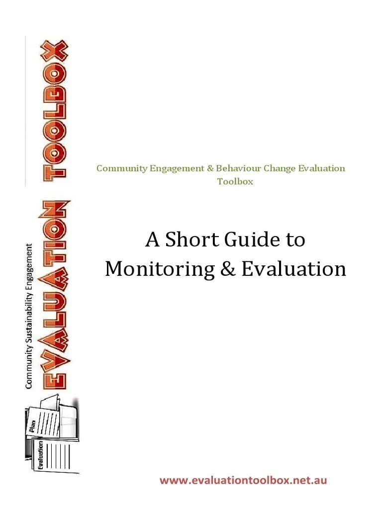 A Short Guide To Monitoring And Evaluation | PDF | Program Evaluation ...