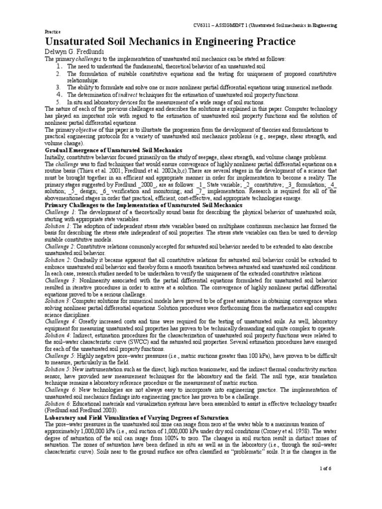 Unsaturated Soil Mechanics In Engineering Practice-2 (A1 4pages) | PDF | Soil Mechanics ...