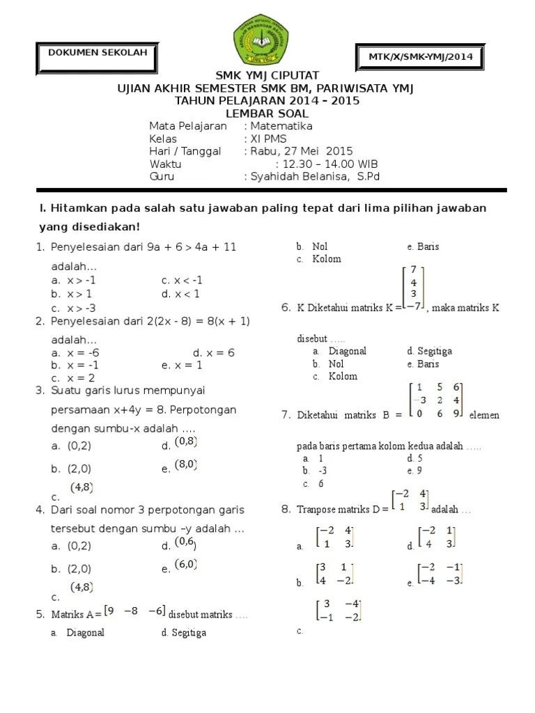 Soal essay fiqih kelas 11 semester 2 beserta jawabannya. Soal Dan Jawaban Myob Kelas 11 Semester 2 Cara Golden