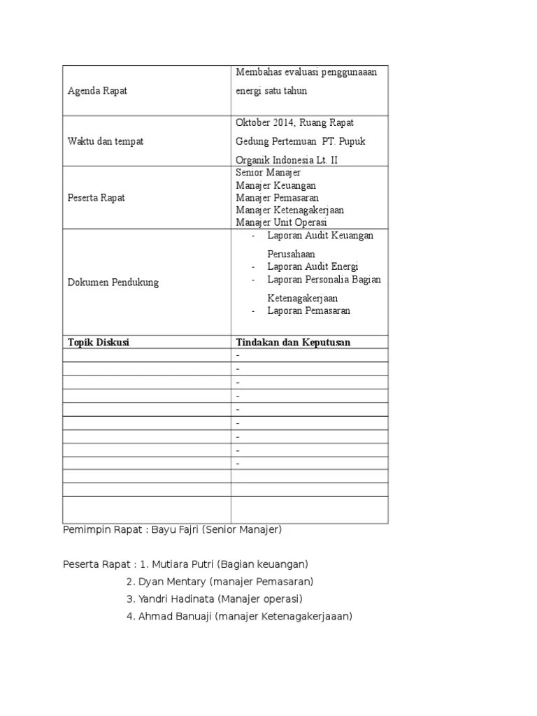 Adapun contoh agenda rapat yang dilaksanakan pada pt telkom dcs ii timur. Agenda Rapat Pdf