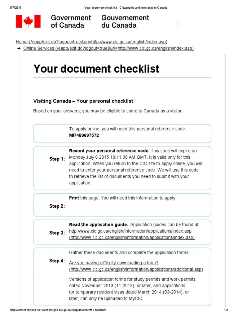 Canada Visa Documents | Travel Visa | Government And Personhood | Free ...