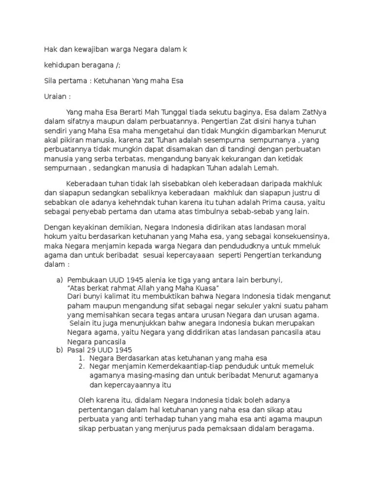 Artinya organisasi negara itu mengalami perkembangan sejalan. Hak Dan Kewajiban Warga Negara Dalam K Pdf