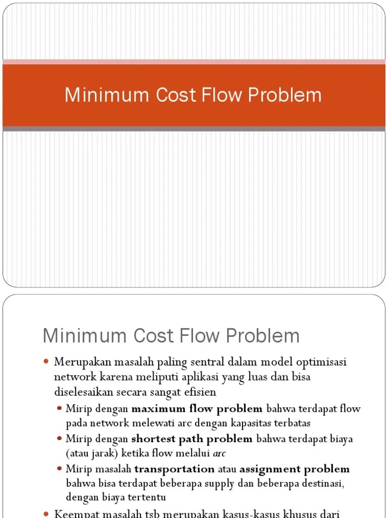 Minimum Cost Flow Problem | PDF