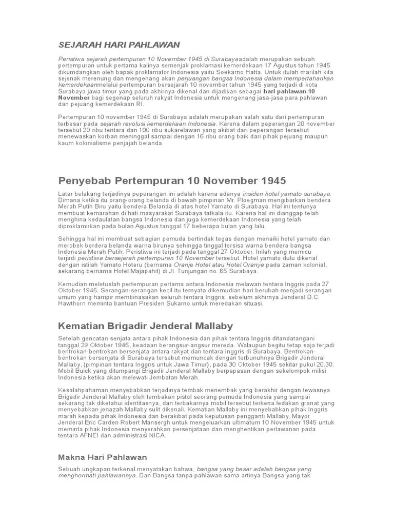 Sejarah Hari Pahlawan | PDF