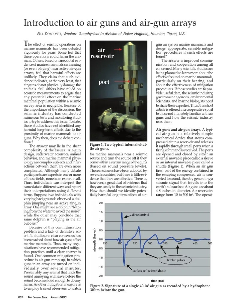 Introduction To Air Guns And Air Gun Arrays | PDF | Reflection Seismology | Pressure