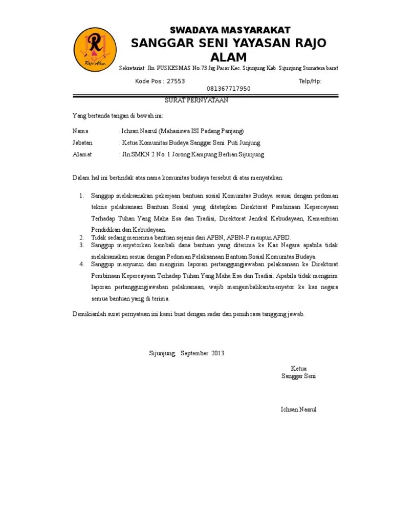 Sanggar seni & budaya smk swadaya banjarmasin. Proposal Sanggar Seni Amat
