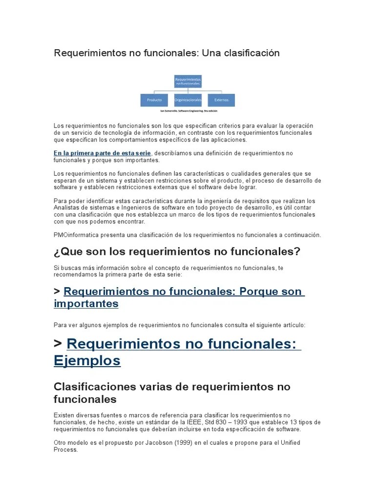 Requerimientos No Funcionales | PDF | Ingeniería De Software | Software