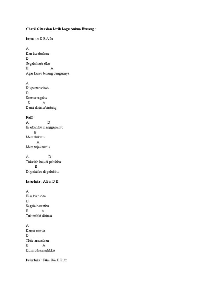 A d e a 2x. Chord Gitar Dan Lirik Lagu Bintang Pdf Leisure Entertainment General