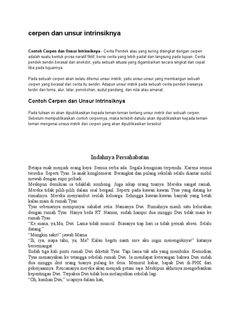 Resensi Cerpen Persahabatan – Ilustrasi