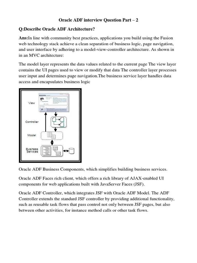 Oracle ADF Interview Questions | Download Free PDF | Model–View ...