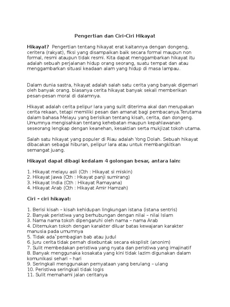 Setiap bangsa di dunia ini . Ciri Ciri Hikayat Pdf