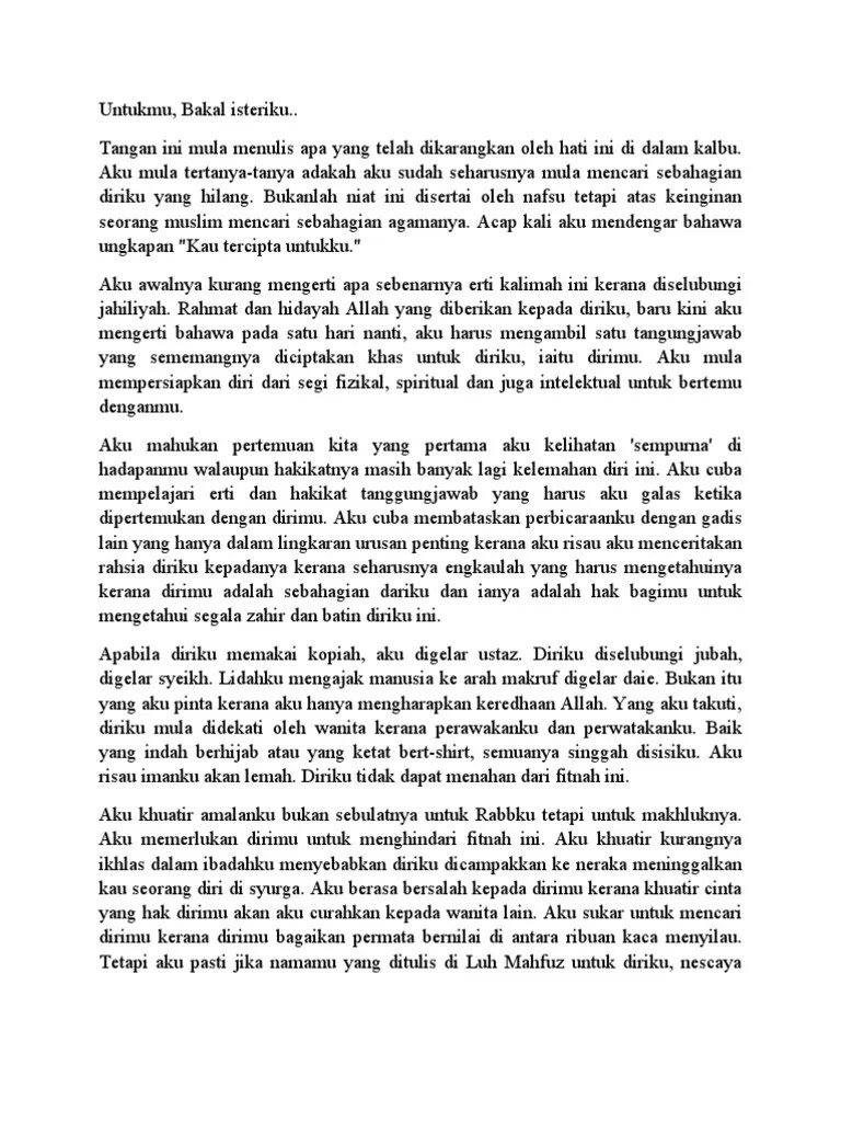Telemovie | surat buat bakal isteriku. Ayat Bakal Suami Utk Bakal Isteri Pdf