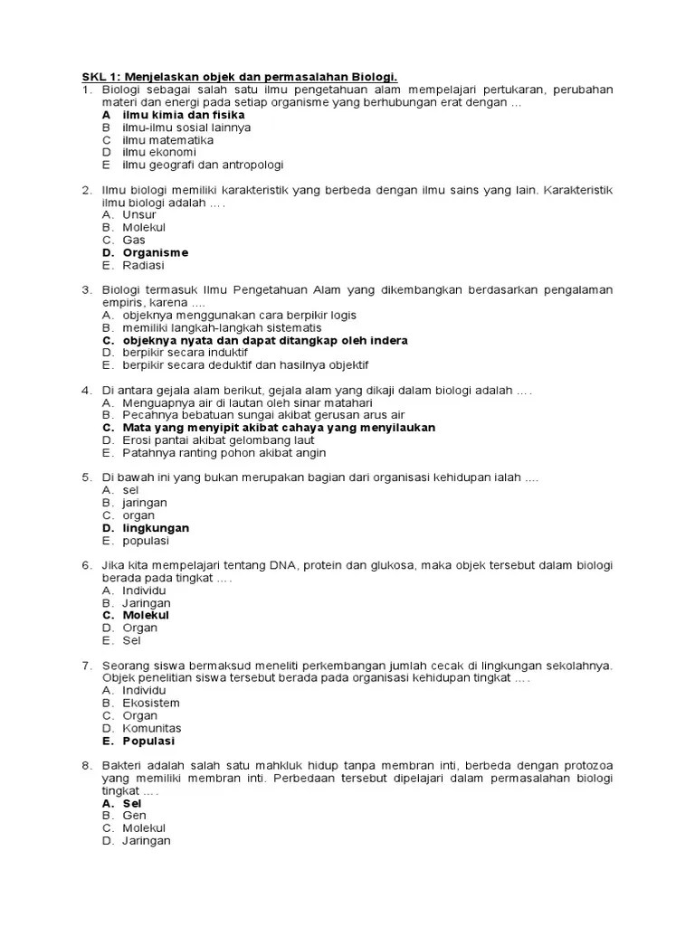 SKL 1 Ruang Lingkup Biologi | PDF