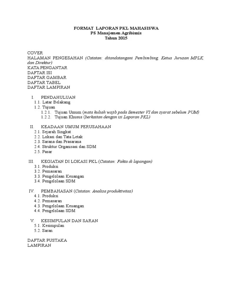 Mencari informasi terkait contoh laporan magang mahasiswa ekonomi manajemen pemasaran. Outline Laporan Pkl Mahasiswa Pdf
