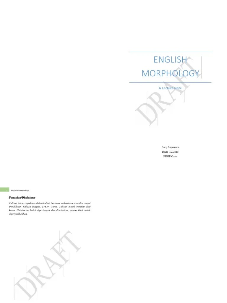 English Morphology | PDF | Morphology (Linguistics) | Word