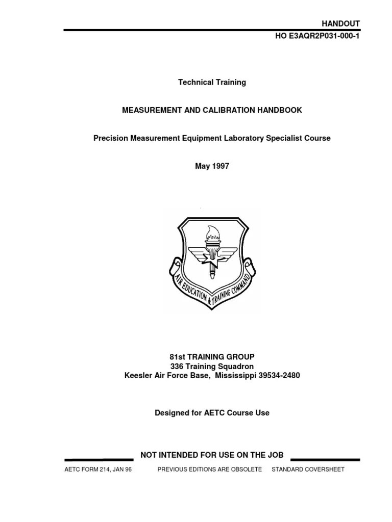 Metrology Handbook | PDF | Trigonometric Functions | Capacitor