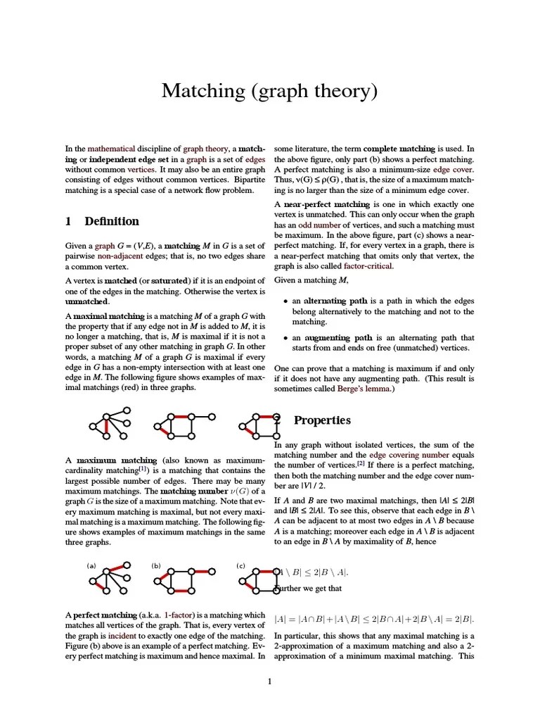 Matching (Graph Theory) | PDF | Computational Complexity Theory ...