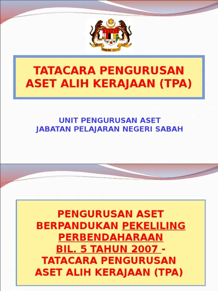 Home official website for the government printing of sabah, laman web rasmi. Tatacara Pengurusan Aset Alih Kerajaan Negeri Sabah