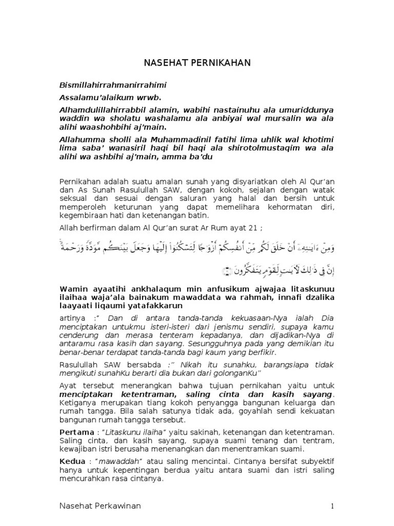 Contoh Kata Nasehat Pernikahan – Pulp