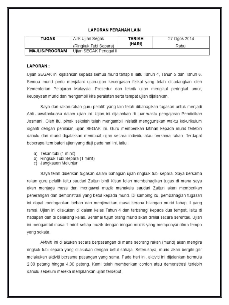 Segak ringkuk tubi separa (sit up) how to do? Laporan Peranan Lain Ii Pdf