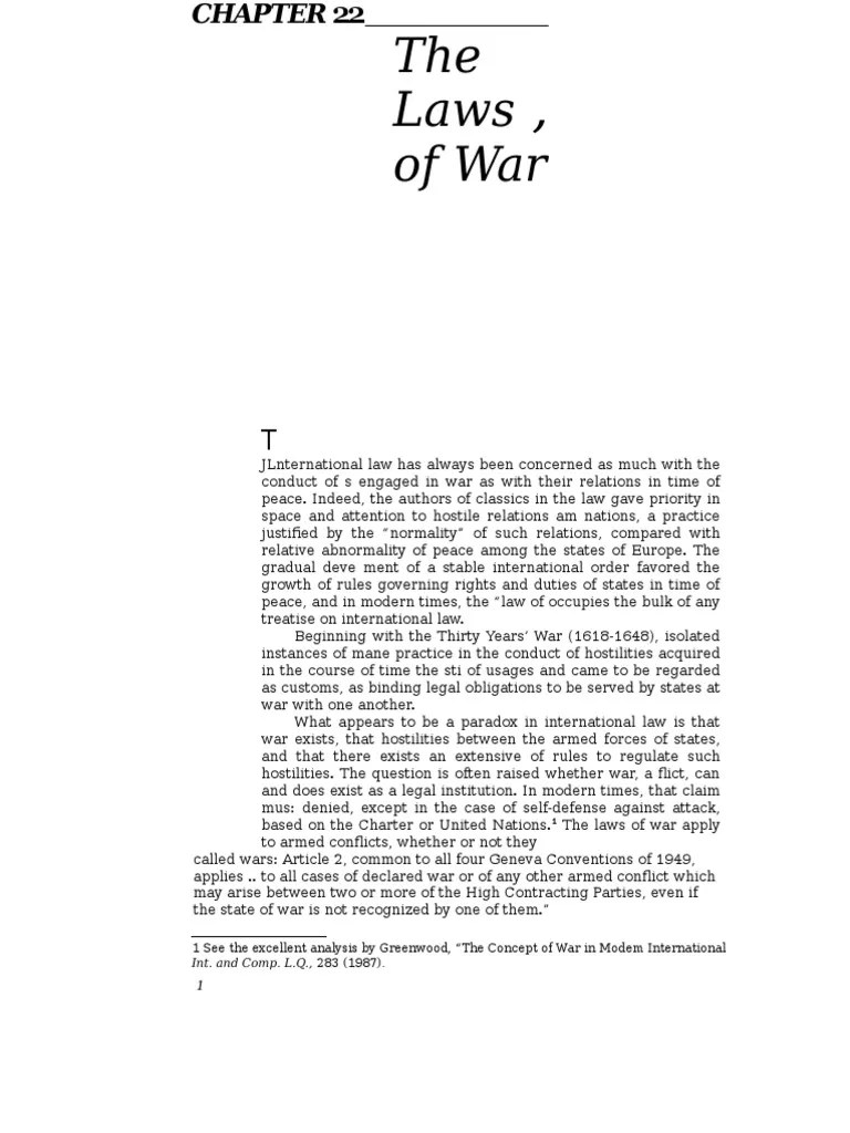 The Laws Of War | PDF | Law Of War | Geneva Conventions