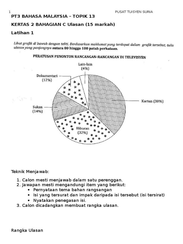 Melalui pendekatan ini, guru akan menilai keberkesanan inovasi teknik menjawab soalan bahagian c (ulasan) ujian bertulis bahasa melayu pt3 ini . Pts Ulasan Pdf