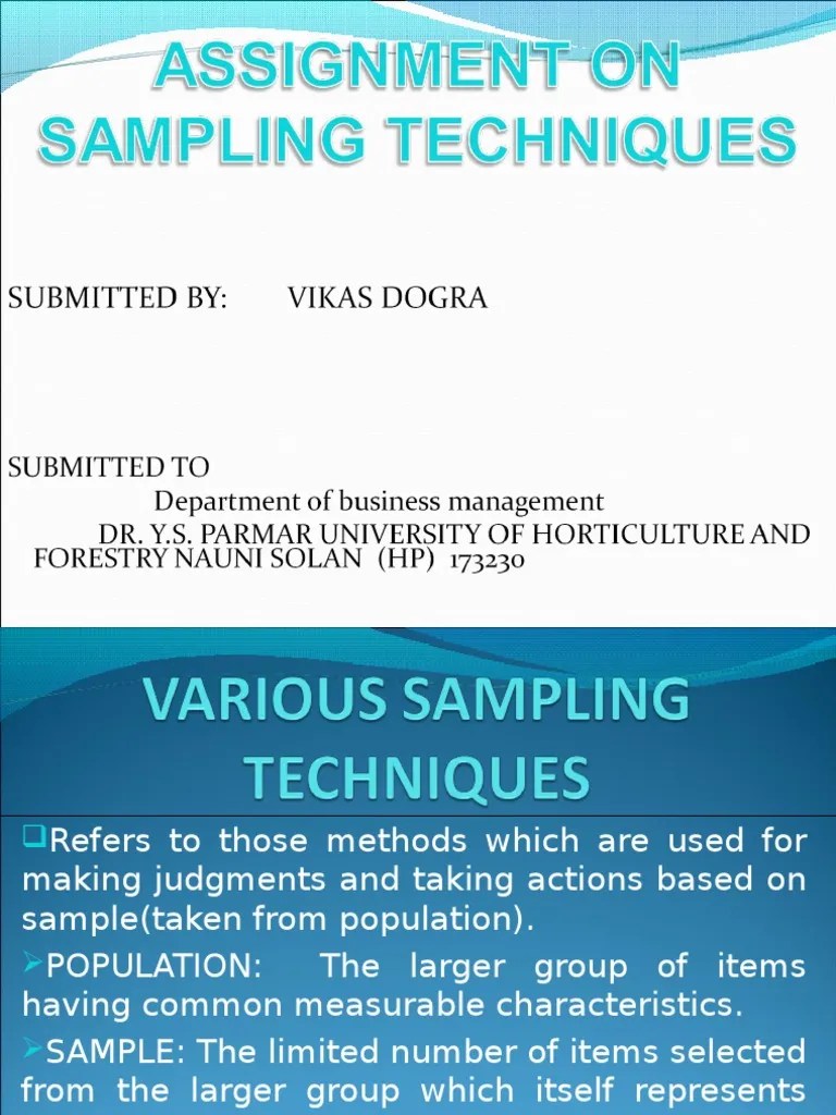 Various Sampling Techniques | PDF | Sampling (Statistics) | Probability ...
