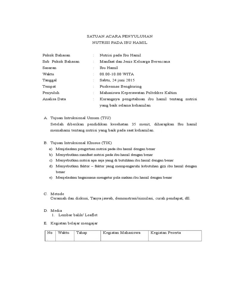 SAP Nutrisi Ibu Hamil | PDF