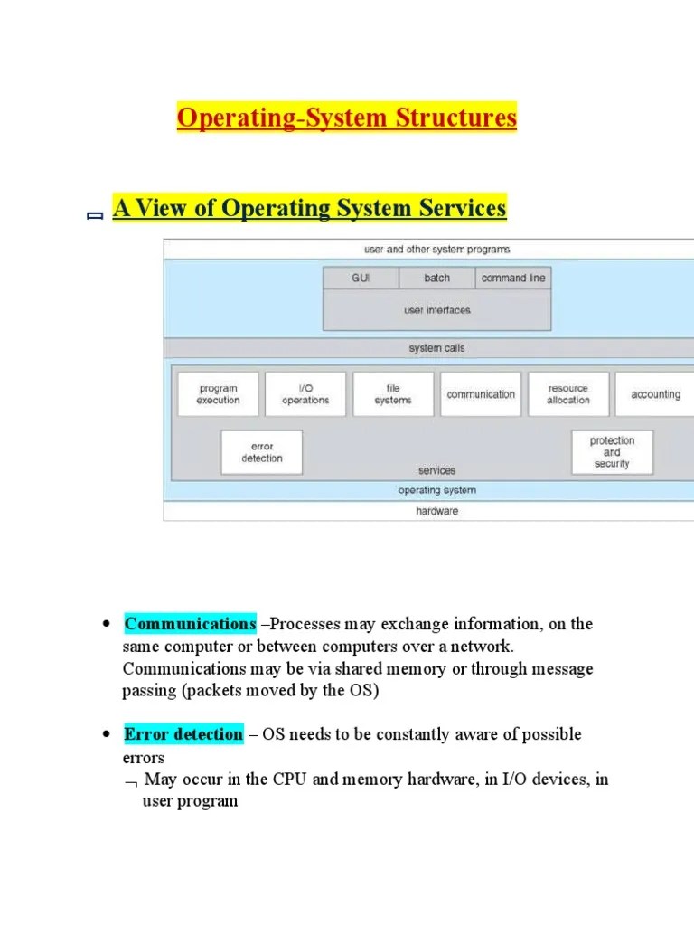Operating-System Structures | PDF | Operating System | Graphical User ...