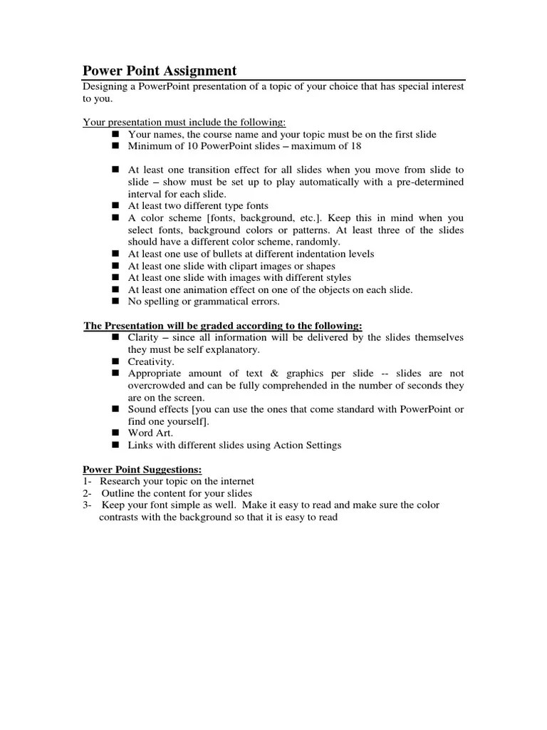 Powerpoint Assignment | PDF | Microsoft Power Point | Cognition