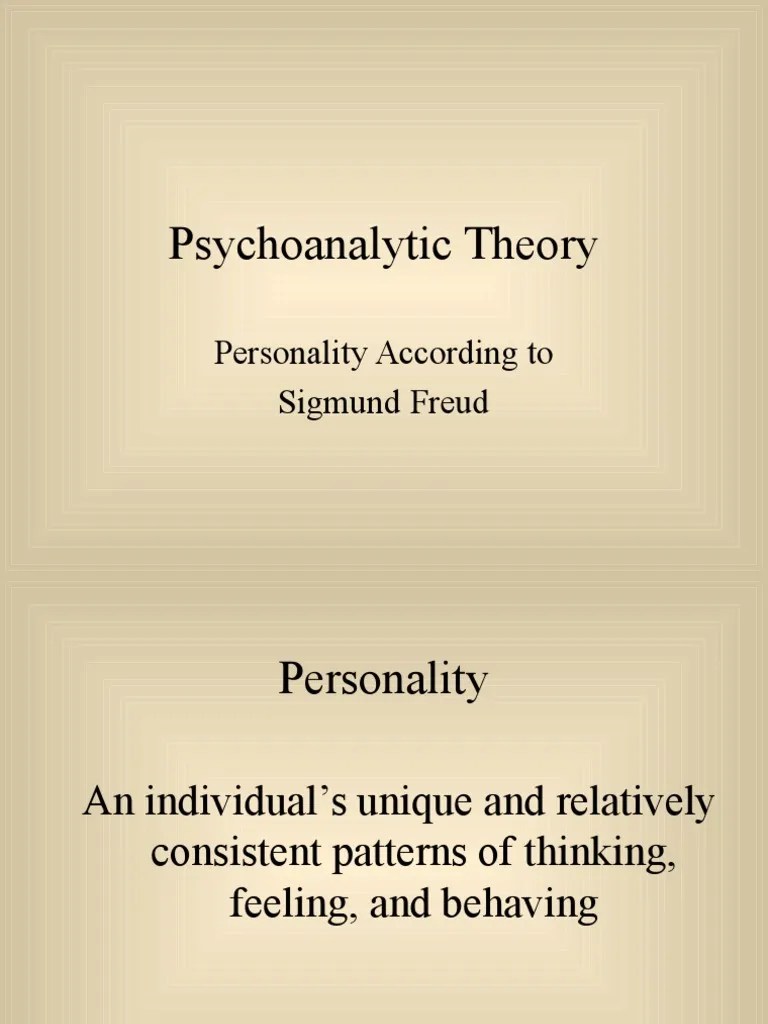 Psychoanalytic Theory - Freud | PDF | Id | Psychoanalysis