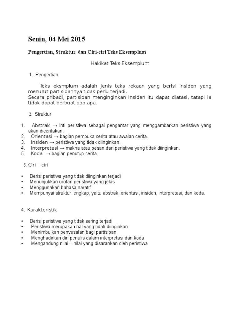 Waktu itu cuaca sangat panas dan membuatku ingin membuat es teh. Teks Eksemplum Pdf