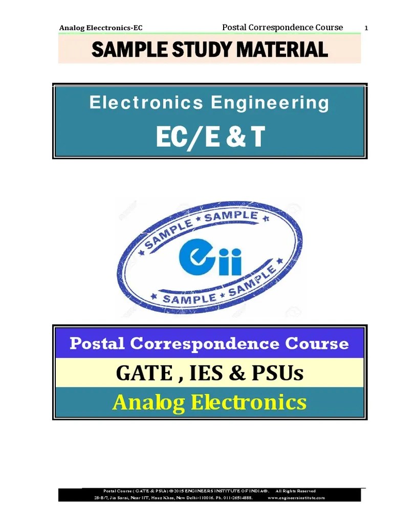 Analog Electronics Sample | PDF | Rectifier | Direct Current